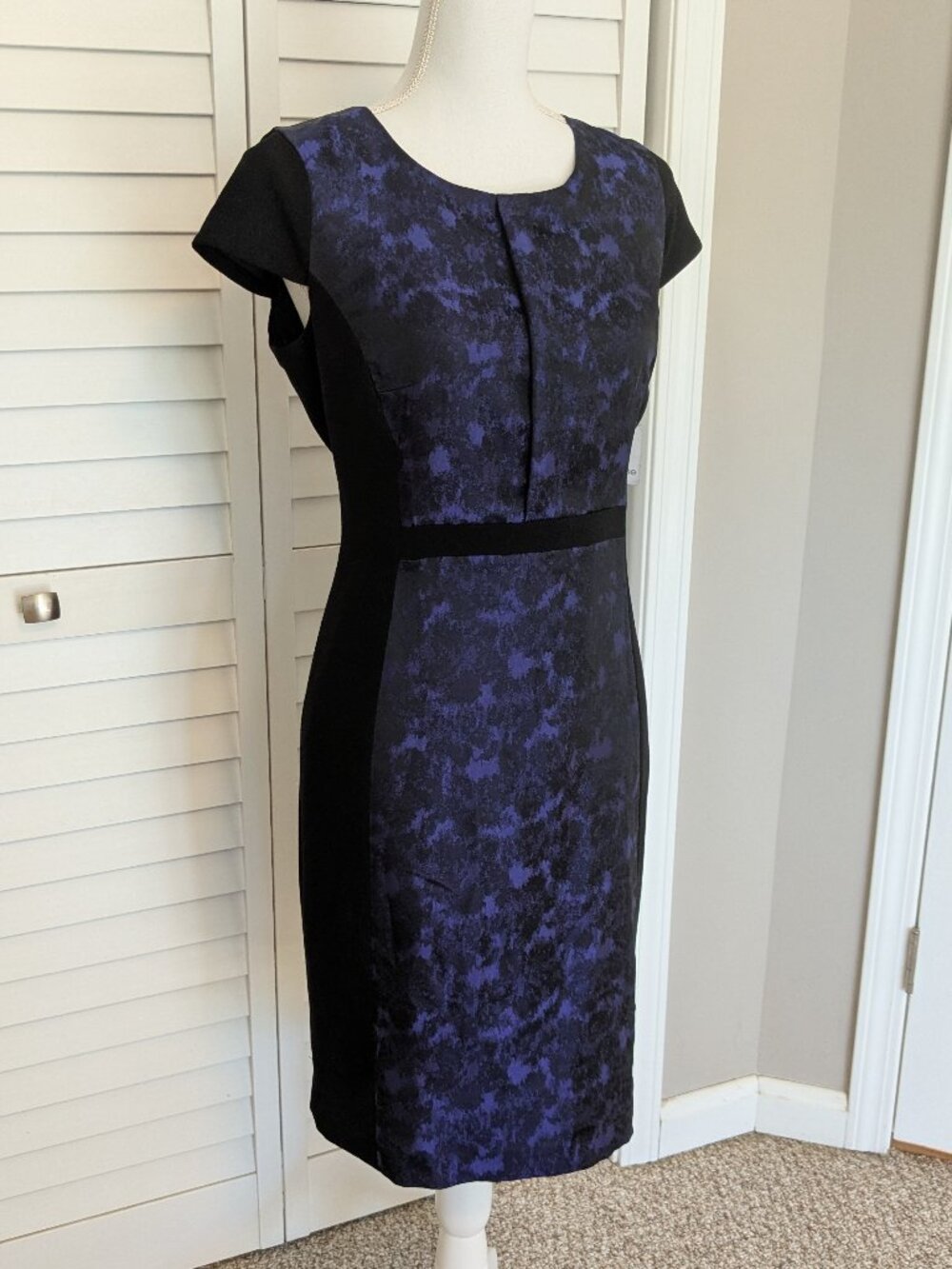 NWT Liz Claiborne | Dark Purple & Black Illusion Sheath Dress Size 10